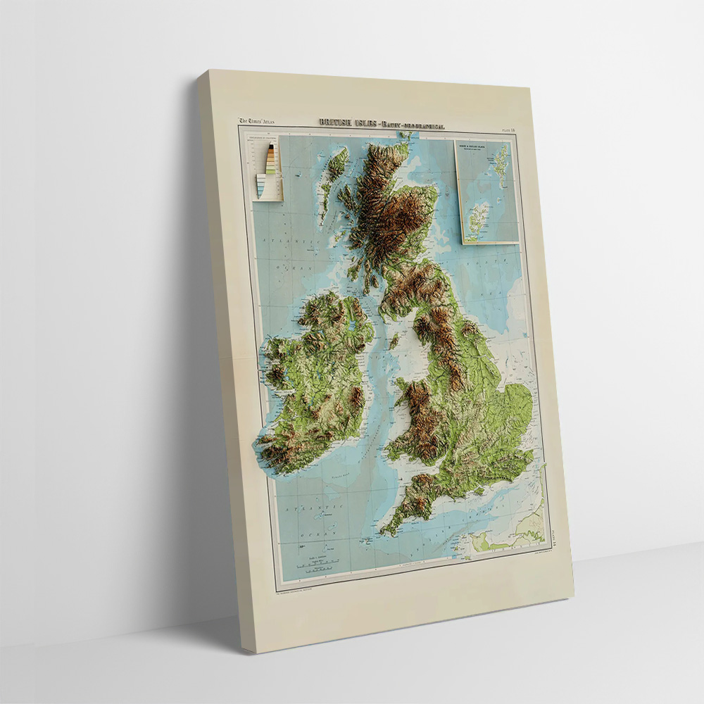 3D Relief Map of 1922 British  - Custom Map Poster ulasan dan harga