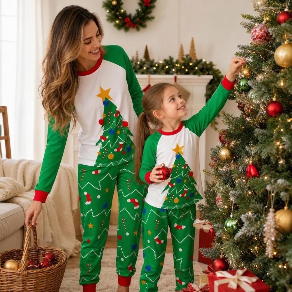 Long Sleeve Christmas Pyjamas  - Family Tree Print ulasan dan harga