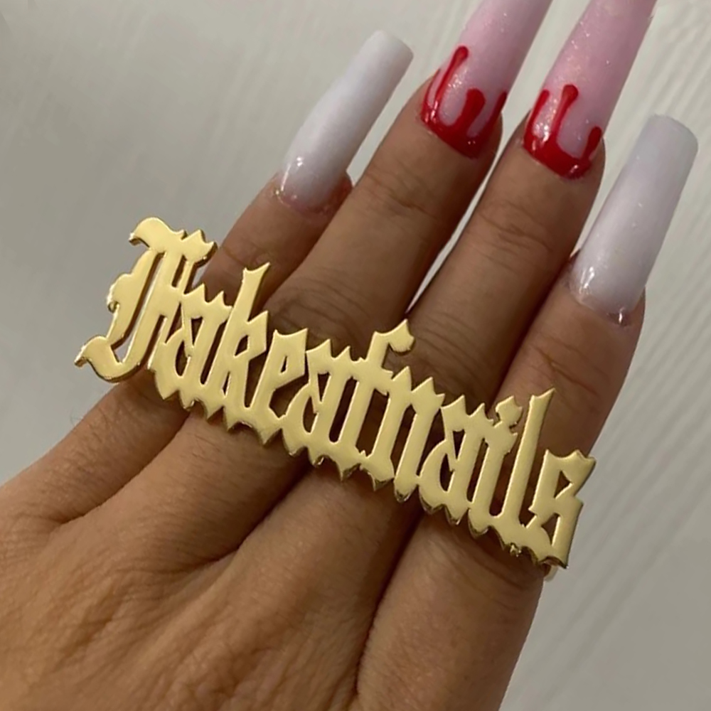 Custom Name Ring for Men Women - Initial Ring Custom ulasan dan harga