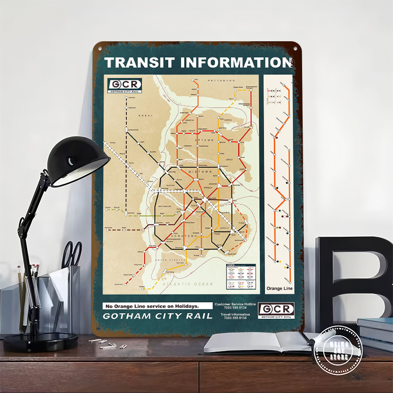 Gotham City Map Printed Poster - Custom Map Poster ulasan dan harga