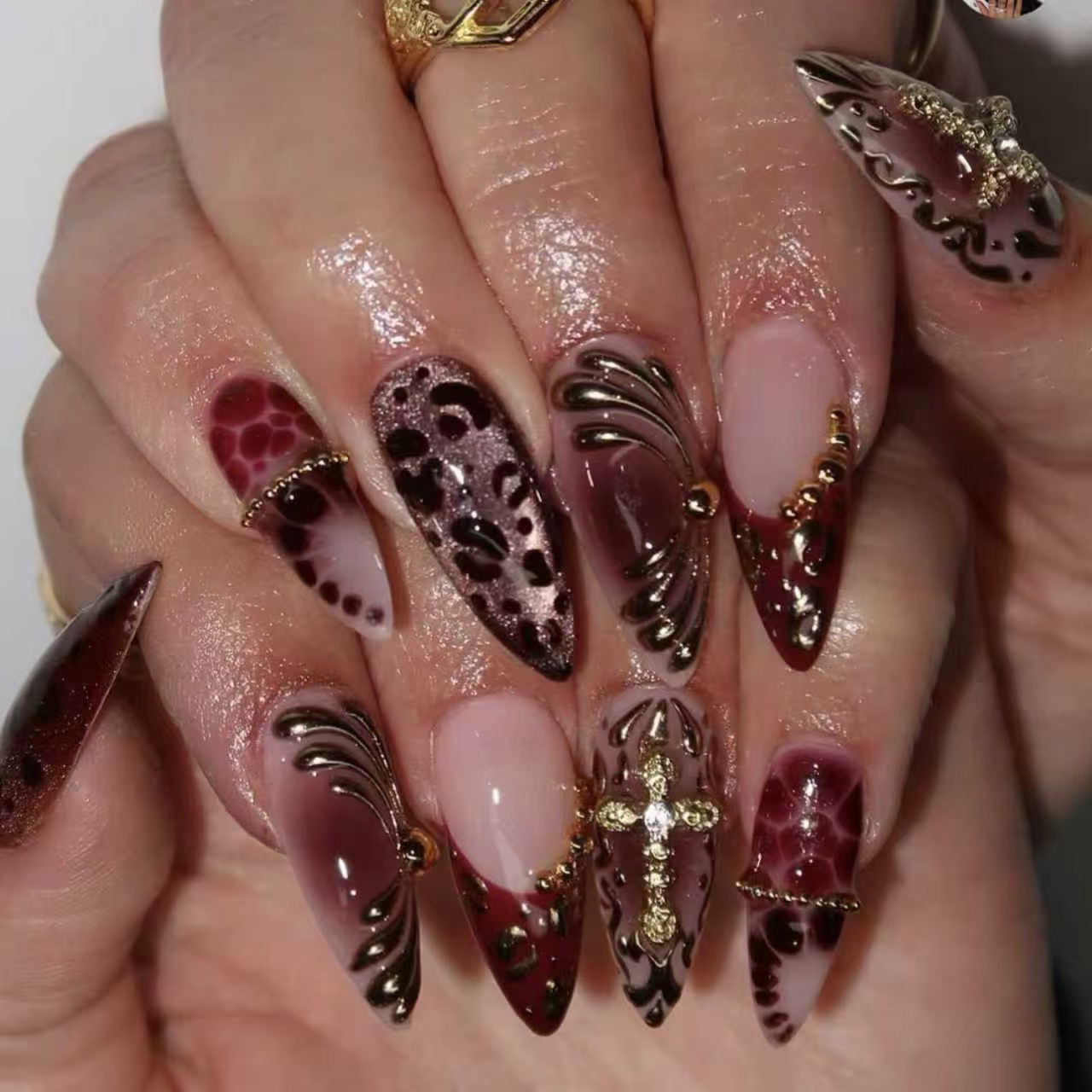 Medium fake nails for women gr - Pressed Flower Art ulasan dan harga