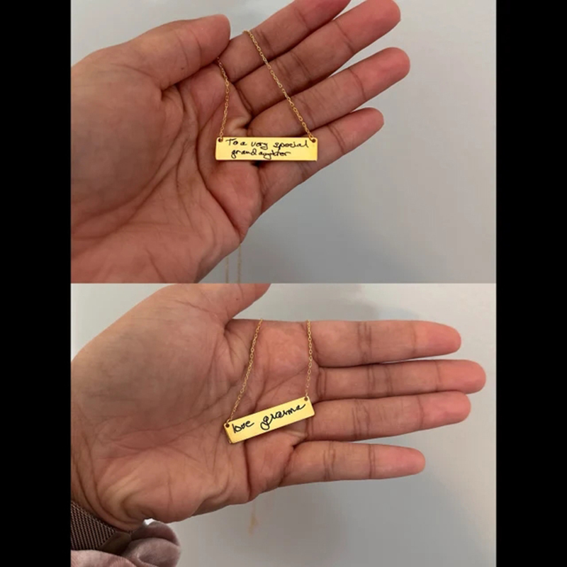 Custom Handwriting Name Bar Pe - Handwriting Necklace Bar ulasan dan harga